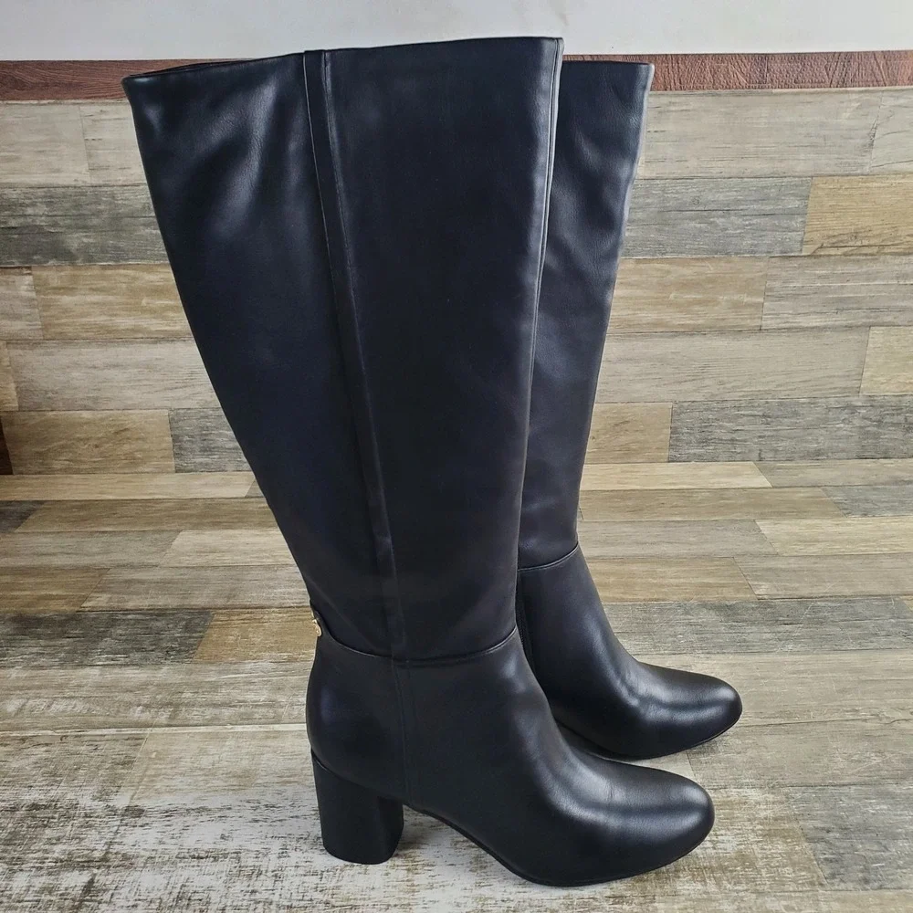 Naturalizer Loving Womens Wide Calf Knee High Boot Sz 7.5 M Black Side Zip